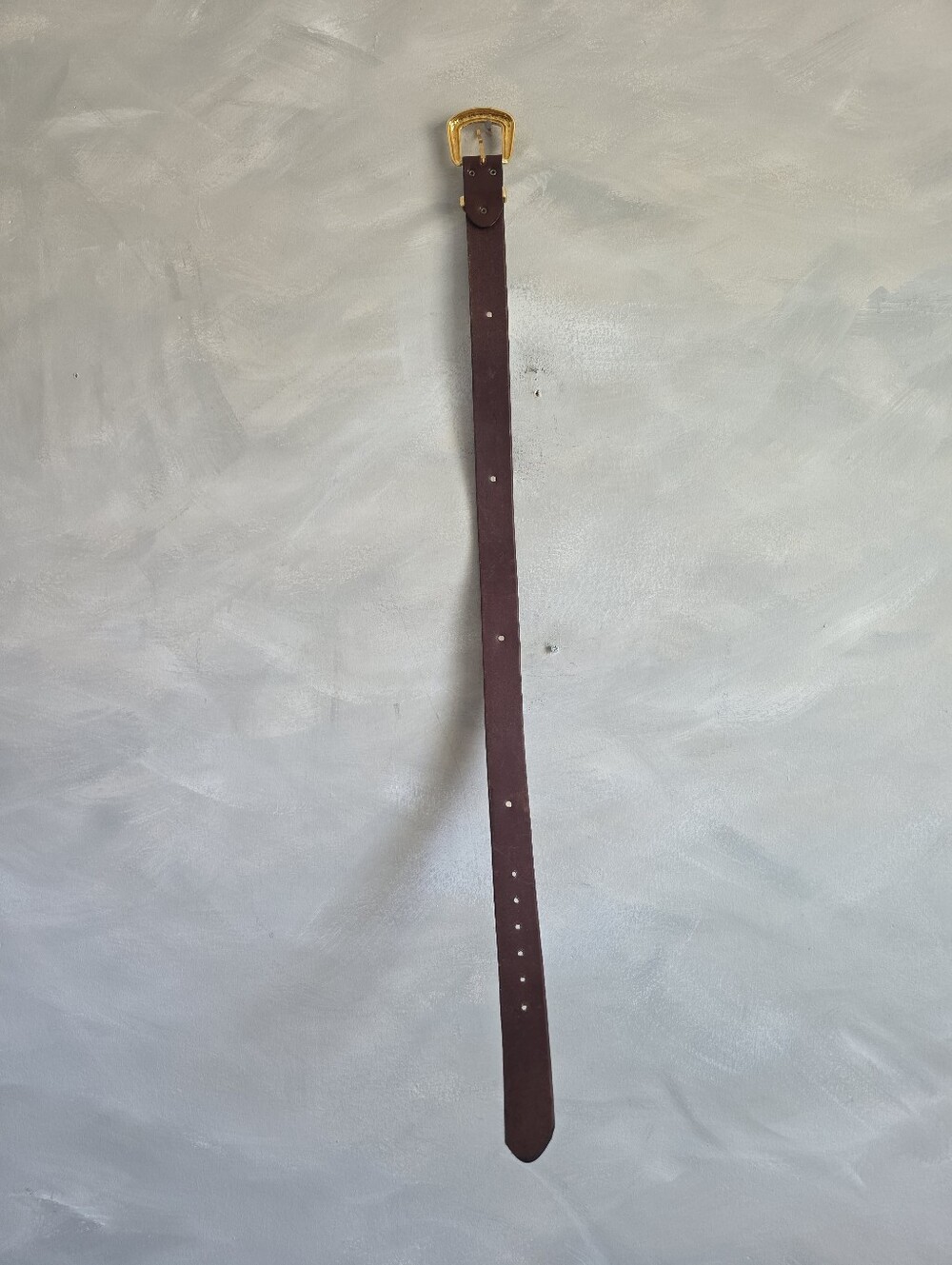 Brown Leather 4 Gold Concho Genuine Thick Quality Made In Italy 38' - Picture 4 of 10